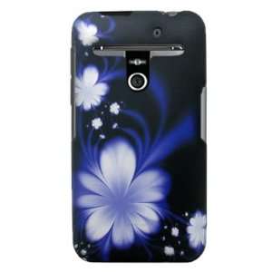 Snap on Hard Plastic RUBBERIZED With BLACK PURPLE FLOWER Design Cover 