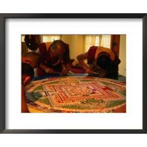 Tibetan Monks from Namgyal Monastery Creating Sand Mandala for Vajra 