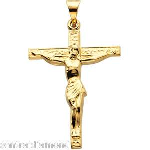 14K Yellow or White Gold Crucifix Pendant 24.5mm x 19mm  