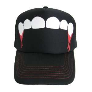  Fangs Teeth Vampire Mesh Trucker Hat Baseball Cap Has 