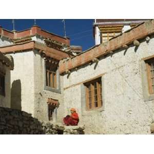 Monk at Lamayuru Gompa (Monastery), Lamayuru, Ladakh, Indian Himalayas 