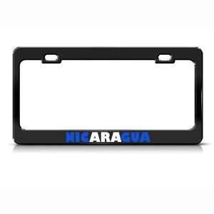 Nicaragua Flag Country Metal license plate frame Tag Holder