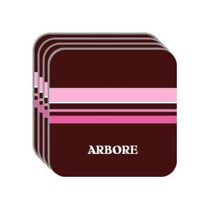 Personal Name Gift   ARBORE Set of 4 Mini Mousepad Coasters (pink 