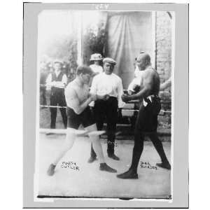  Photo Boxers Marty Cutler and Jack Johnson in ring, with 