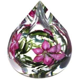  Faceted Red Floral Paperweight Limited Edition of 250 