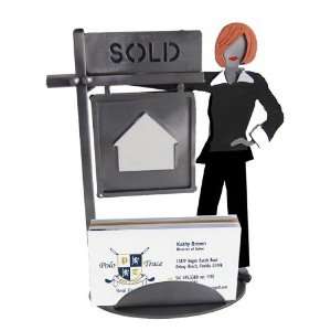    Female Real Estate Agent Business Card Holder