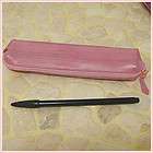 pink leather pencil case  