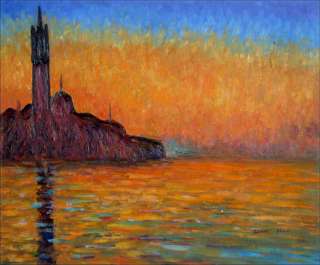   Hand Painted Oil Painting Repro Claude Monet Venice at Dusk  
