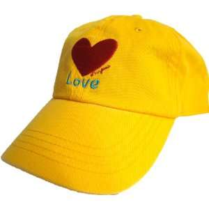 Valentines Day Heart Love Cap Yellow Baseball Style Cap with Bright 