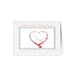 Valentine, Humor, Two Squiggly Hearts Beat as One Card