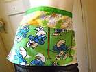 Smurf Apron Vendor Craft Utility Barista Big Pocket Dinner Hostess 