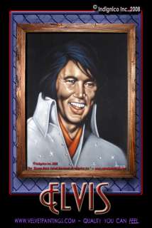Black Velvet Painting of Elvis, 70s Vegas VELVET ELVIS  