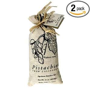 Pacific Gold Marketing Pistacia Vera Cotton Sack Pistachios, 16 Ounce 
