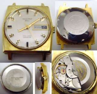   GOLD FINISH SWISS GUILDCREST AUTOMATICWITH AMAZING DIAL + STRAP  