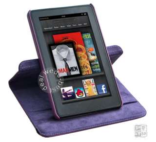   Leather Case Cover Stand Purple for  Kindle Fire 7 Tablet
