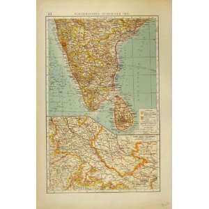  1910 German Map Bombay Burmah Ceylon Indian Ocean