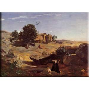  Hagar in the Wilderness 30x22 Streched Canvas Art by Corot 