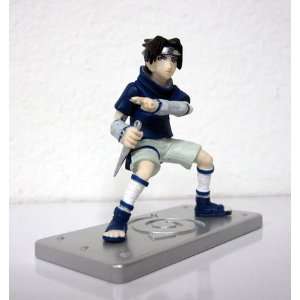 Naruto Sasuke (Holding Kunai) Figure with Hidden Leaf Display Base