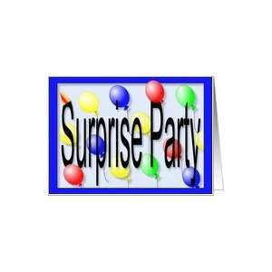  Surprise Party Invitation, Party Balloons Card Health 