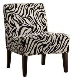 Homelegance Lifestyle Armless Lounge Chair, Zebra