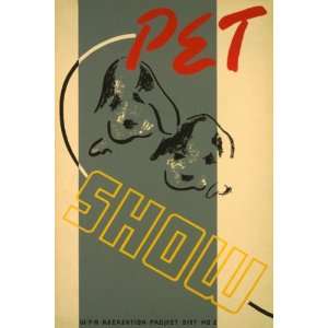 DOG CAT PET SHOW AMERICAN US USA VINTAGE POSTER REPRO 
