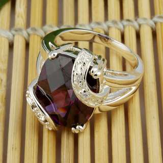 luxuriant Amethyst Jewelry Gemstone Silver Ring Size Sz #7 S06 Hot 