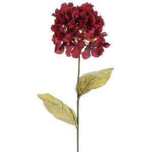 Club Pack of 12 Artificial Flame Brick Red Hydrangea Silk Flower 