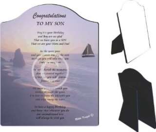  Son from Mom and Dad Touching 5x7 Poem with Full Color Graphics 