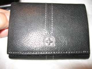 Swiss Army Wenger Black Leather Trifold Wallet  