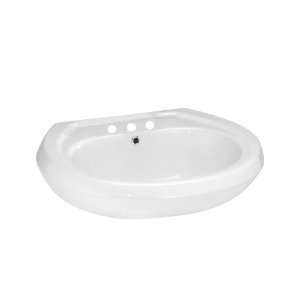   Inch Centerset Pedestal Sink, White Finish. Drain stopper not included