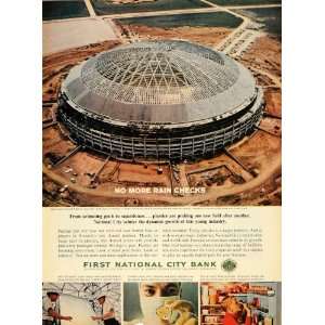   Bank Harris County Domed Stadium   Original Print Ad