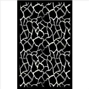   After Hours Giraffe White on Black Contemporary Rug Furniture & Decor