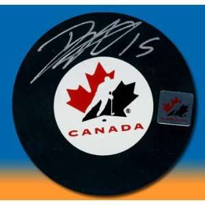  Dany Heatley Signed Hockey Puck   Team Canada Olympic 