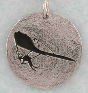 Kokopelli on Hang Glider, Sterling Silver Necklace  