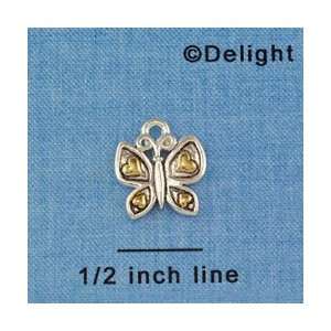  C4258+ tlf   Silver Butterfly with Gold Hearts   Im 