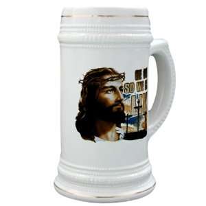   Glass Drink Mug Cup) Jesus He Died So We Could Live 
