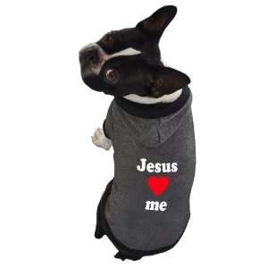   Ruff and Meow Dog Hoodie, Jesus Loves Me, Black, Small