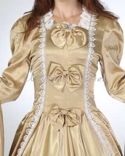 Victorian Vintage Pirate Wench Satin Princess Dress Ball Gown Prom 