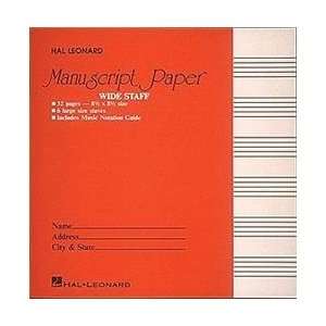  Hal Leonard Wide Staff Manuscript Paper (Red Cover 