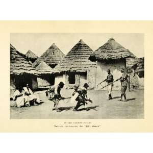 1925 Print French Congo Rifle Dance Weapon Portrait 
