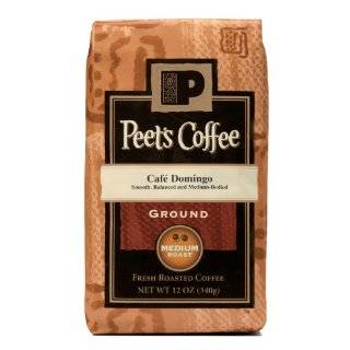 Peets Whole Bean Coffee, Café Domingo, 12 Ounce (Pack of 