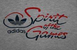 Vintage 1984 Adidas Los Angeles Olympics T shirt M Ringer Thin Tri 