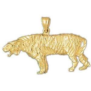   14K Gold Pendant Saber Tooth Tiger 4.6   Gram(s) CleverEve Jewelry
