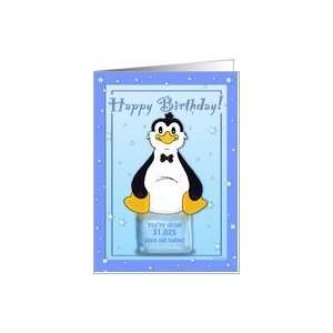   85th Birthday   Penguin on Ice Cool Birthday Facts Card Toys & Games