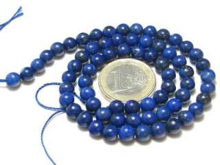 Fil de 64 perles rondes 6 mm 6mm en lapis lazulis AA  