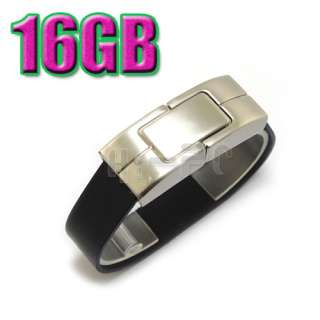 16GB Black Bracelet Leather USB 2.0 Flash Memory Drive  