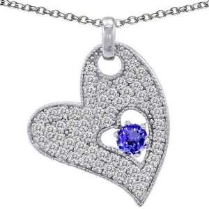  CandyGem 925 Sterling Silver Lab Created Round Tanzanite 