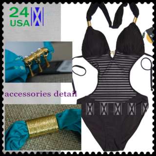   Black Monokini Bathing suit Swimwear Swim suits M L USA 8 12  