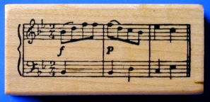 MUSIC STAFF, Mounted rubber stamp, #10  