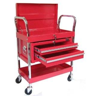  Deluxe Mobile Mechanic Tool Rack Service Cart with 3 